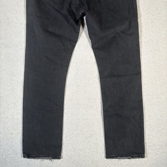 Levi’s 501 Jeans Men’s Size 32x30 Fits 34x29 Black Distressed Button Fly - Picture 13 of 16